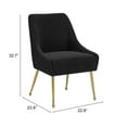 thumbnail image 2 of Side Dining Chair, Steel Metal, Fabric, Black, Gold, Bar Kitchen Pub Cafe Bistro Hotel Restaurant Hospitality, 2 of 10