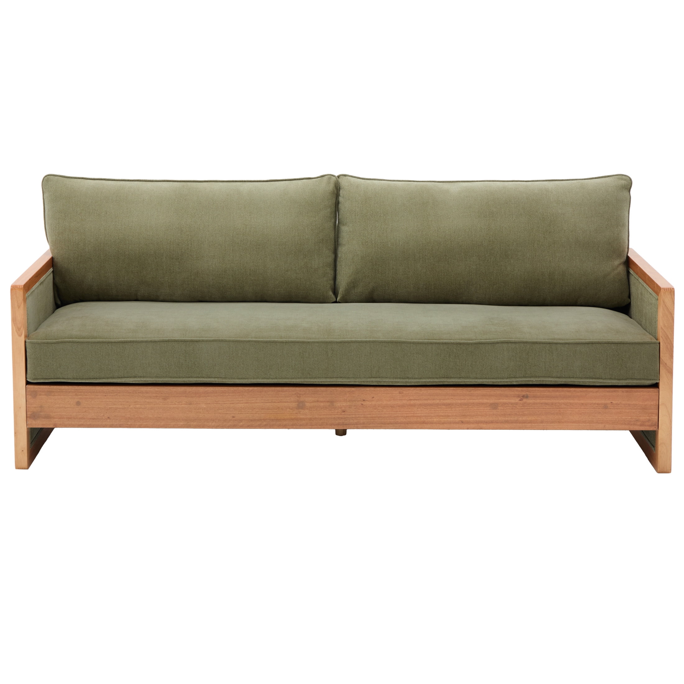 Christopher Knight Home Modern 77.8" Three-Seater Sofa, Chenille Upholstered Couch with Wood Frame, Green