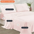 thumbnail image 3 of CCNY 800 TC Egyptian Cotton Bed Sheets, 4Pc Sheet Set - 1 Fitted Sheet, 1 Flat Sheet & 2 Pillowcases 24 Inch Deep Pocket (RV King-Blush), 3 of 8
