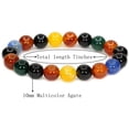 thumbnail image 2 of Angelstones Bracelet Extensible à Perles 10 mm en Agate Multicolore Naturelle, Véritables Pierres Précieuses Semi-Précieuses, Guérison, 7 Pouces Unisexe, 2 of 4