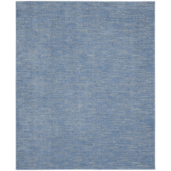 7' X 10' Blue And Grey Striped Non Skid Indoor Outdoor Area Rug