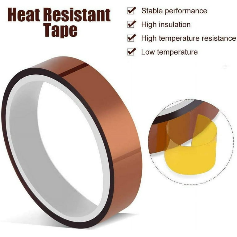 4 Rolls Heat Tape High Temperature Heat Resistant Tape 1/4, 1/2