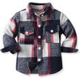 thumbnail image 5 of Ougyinr Toddler Kids Plaid Flannel Shirts Jacket for Boys Girls Long Sleeve Lapel Button Down  Fall Top Outerwear for Kids, 5 of 8