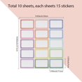 thumbnail image 2 of 150Pcs 3 x 2 Inch Colorful Name Labels Adhesive Name Tag Stickers Rectangle PVC Large Rainbow Dot Border Frame Sticky Tags Labels Sheets for Party Family Home Conferences School Office Gifts, 2 of 6