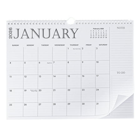 sixwipe Simplicity Calendar 2026-2027, 18 Monthly Wall Calendar 2025, 15 x 11 Inches, Thick Paper with Julian Dates and Block for New Year and Christmas Presents