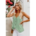 thumbnail image 1 of Women's Spaghetti Strap Buttoned Tank Top, 1 of 9