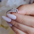 thumbnail image 4 of Rhodium Plated 925 Sterling Silver Gemini Clear CZ Zodiac Sign Ring White Jewelry Female Size 8, 4 of 4