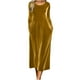 thumbnail image 2 of mfyjkho Vestidos de tallas grandes, Elegante vestido de terciopelo dorado con cuello redondo, manga larga y bolsillos para mujer. Vestidos para invitadas de boda para mujer xxl, 2 of 8