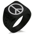 thumbnail image 1 of Stainless Steel Peace Geometric Pattern Biker Style Polished Ring, 1 of 1