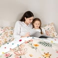 thumbnail image 4 of Manfei Cartoon Giraffe Pattern Twin Comforter Sets,Pink Flower Bedding Set,Polkadot Reversible,2 Pieces,1 Comforter and 1 Pillowcase, 4 of 7
