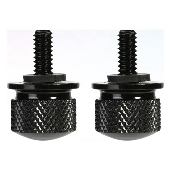 LULULION 2Pack Billet Seat Screw Aluminum Knob Bolt Black Quick Release for Motorcycle Owners