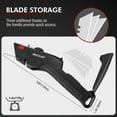 thumbnail image 4 of Becowin Utility Knife Retractable Cutter: Heavy Duty Box Cutter All Metal Cardboard Opener Tool - Safety Auto-Retracting Knife with 10PC Razor Blades - Gifts for Men Cutting Cartons, Carpet, Paper, 4 of 9