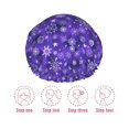 thumbnail image 5 of Kdxio New Year Snowflakes Print Shower Cap for Women,Elastic and Reusable,Double Waterproof Layers Bathing Hat, 5 of 6