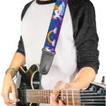 thumbnail image 2 of Buckle-Down Guitar Strap Unicorns Rainbows Stars Blue Purple 2 Inches Wide, 2 of 3