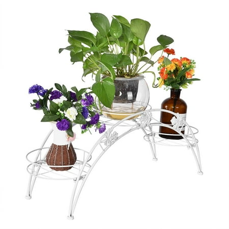 Iron Corner Plant Stand Elegant Iron Floor-Standing Plant Display Stand Flower Pot Rack for Garden Patio Decor, Plant Stand, Iron Plant Stand ()