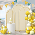 Beige 5.9FT+6.6FT+7.2FT Metal Arch Backdrop Stand Set with Cover for ...