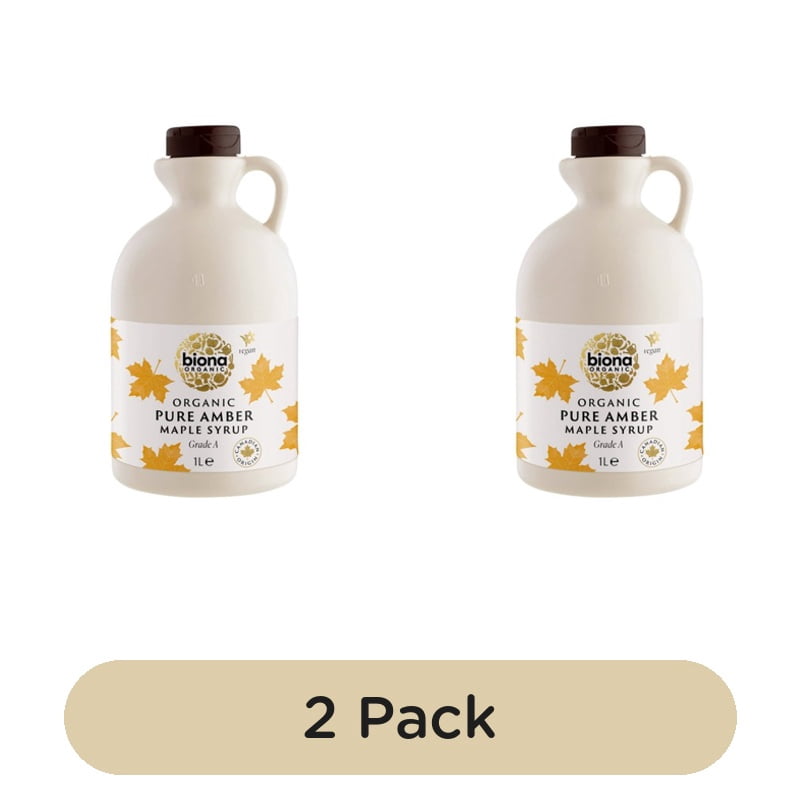 Biona Organic Pure Amber Maple Syrup 1L, British Import (Pack of 2)
