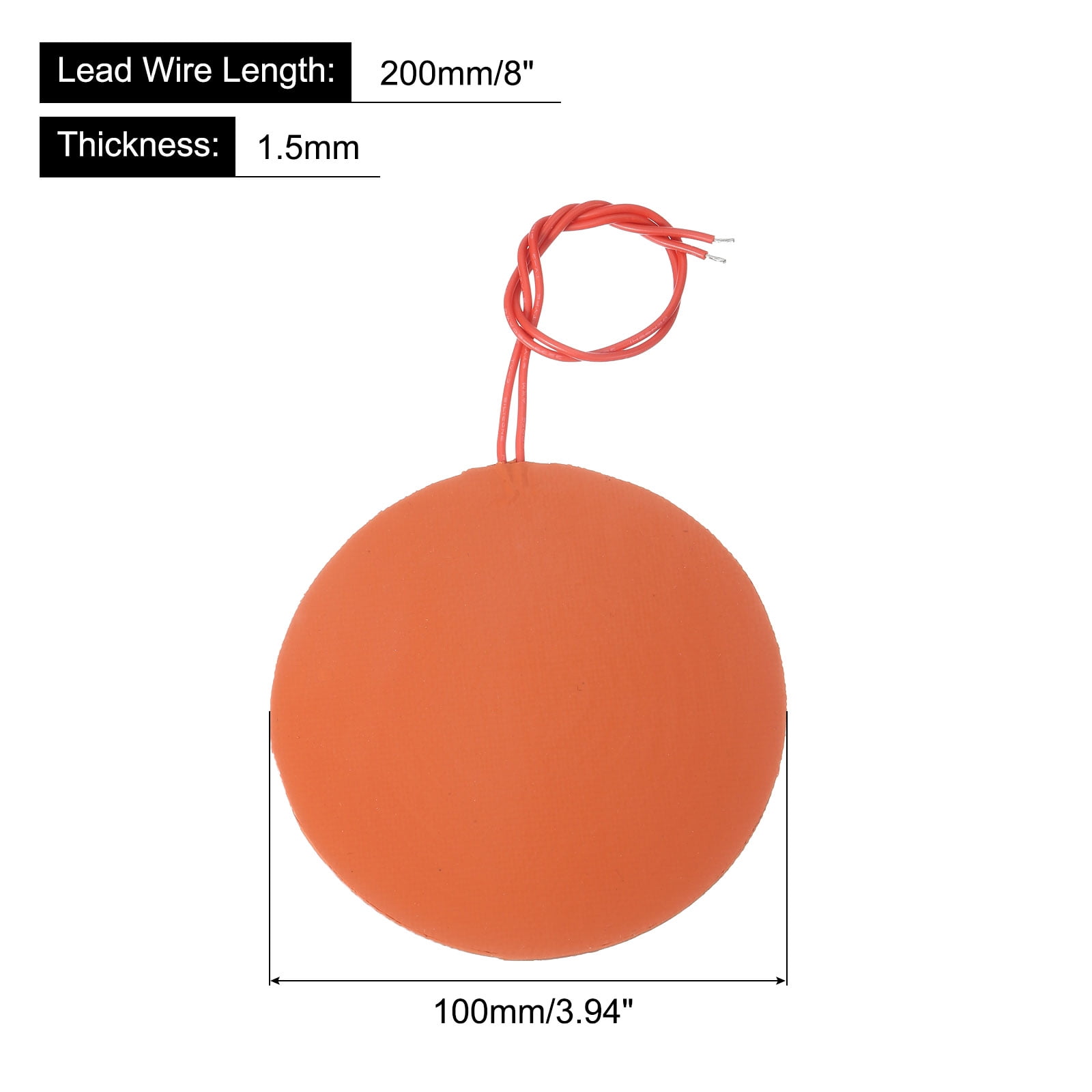 Silicone Heating Pad, 12V 30W Heater Film Flexible Heating Plate 100mm Heater Mat, Pack of 4