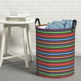 thumbnail image 6 of Daiia Mexican Leopard Serape Blanket Stripes Pattern Round Laundry Basket with Handles Thickened Waterproof Circular hamper,Dirty Clothes Storage Basket for Bedroom,Bathroom,College Dorm-, 6 of 6