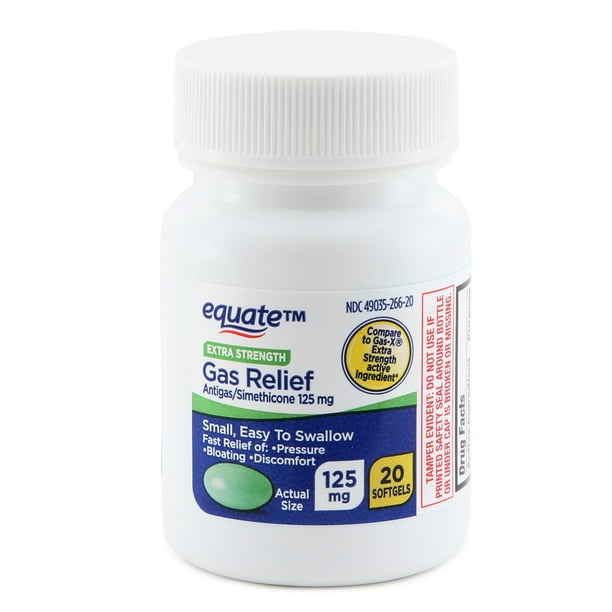 Equate Gas Relief Simethicone Softgels, 20 Count
