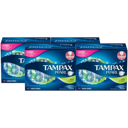 Tampax Pearl Super Plastic Tampons, Unscented (Choose Count)