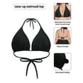 thumbnail image 4 of Ocean Blue Women's Plus Size Push Up Triangle Bikini Top Cheeky Halter bikini Swimsuit Sexy Black Bathing Buit Top Size XXL, 4 of 10