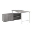 thumbnail image 1 of Pemberly Row Wood 60"W Computer Desk with Storage Cabinet - Platinum Gray, 1 of 8
