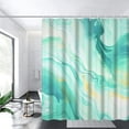 thumbnail image 2 of Turquoise Waterproof Shower Curtain, Modern Teal and Gold Marble Shower Curtain for Bathroom Aesthetic Waterproof Shower Curtain Set with Hooks 70"W x 72"L (Pack of 1), 2 of 6