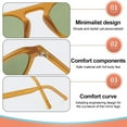 thumbnail image 3 of Gafas de sol anti-ultravioleta, tendencia de moda, gafas de sol con forma de arroz, hechas de AC, 3 of 5