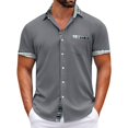 thumbnail image 2 of Men's Plaid Printed Button Short Sleeve Shirts Men's Casual Fashion Short Sleeve Shirts 2XL, 2 of 4