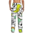 thumbnail image 3 of Xecao Funny Dinosaurs on Stripes Men's Straight Lounge Pajama Pants: The Ultimate in Comfortable Sleepwear, 3 of 9