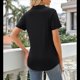 thumbnail image 4 of Camisas de Mujer con Cuello de Solapa, Cuello en V, Blusa de Corta, Blusa Informal Elegante. Negro L, 4 of 9