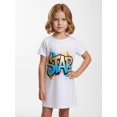 thumbnail image 5 of Girls Comfy-Fit Stylish Short Sleeve Dress Relaxed-Fit Crew Neck Casual Sundress for Youth Girls Age 5-12, 5 of 6