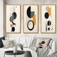 thumbnail image 1 of Designart "Minimal Circular Geometric Art V" Modern Geometric Framed Wall Art Set Of 3 - Beige Abstract Frame Canvas Set For Living Room Decor, 1 of 6