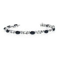 thumbnail image 1 of 14K White Gold Oval Sapphire Reef Knot Bracelet, 1 of 3
