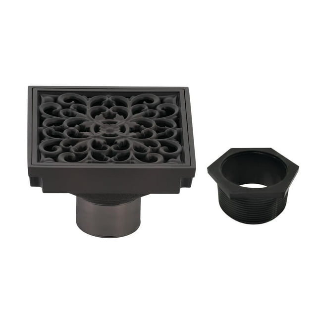 Desagües de ducha para baño con brida y trampa para cabello - Bronce aceitado