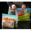 thumbnail image 5 of 10 pcs/20 pcs/30 pcs Dishwasher Safe Reusable Bags Silicone, Leakproof Reusable Freezer Bags, BPA Free Reusable Storage Bags for Lunch Marinate Food Travel, 5 of 8