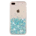 thumbnail image 2 of Case for iPhone 8 Plus / iPhone 7 Plus, Luminous Fashionable Trendy Shiny Glitter Phone Cover, Gradient Non-Yellowing Shockproof with Glamorous Shimmering Protection Case, Blue, 2 of 6