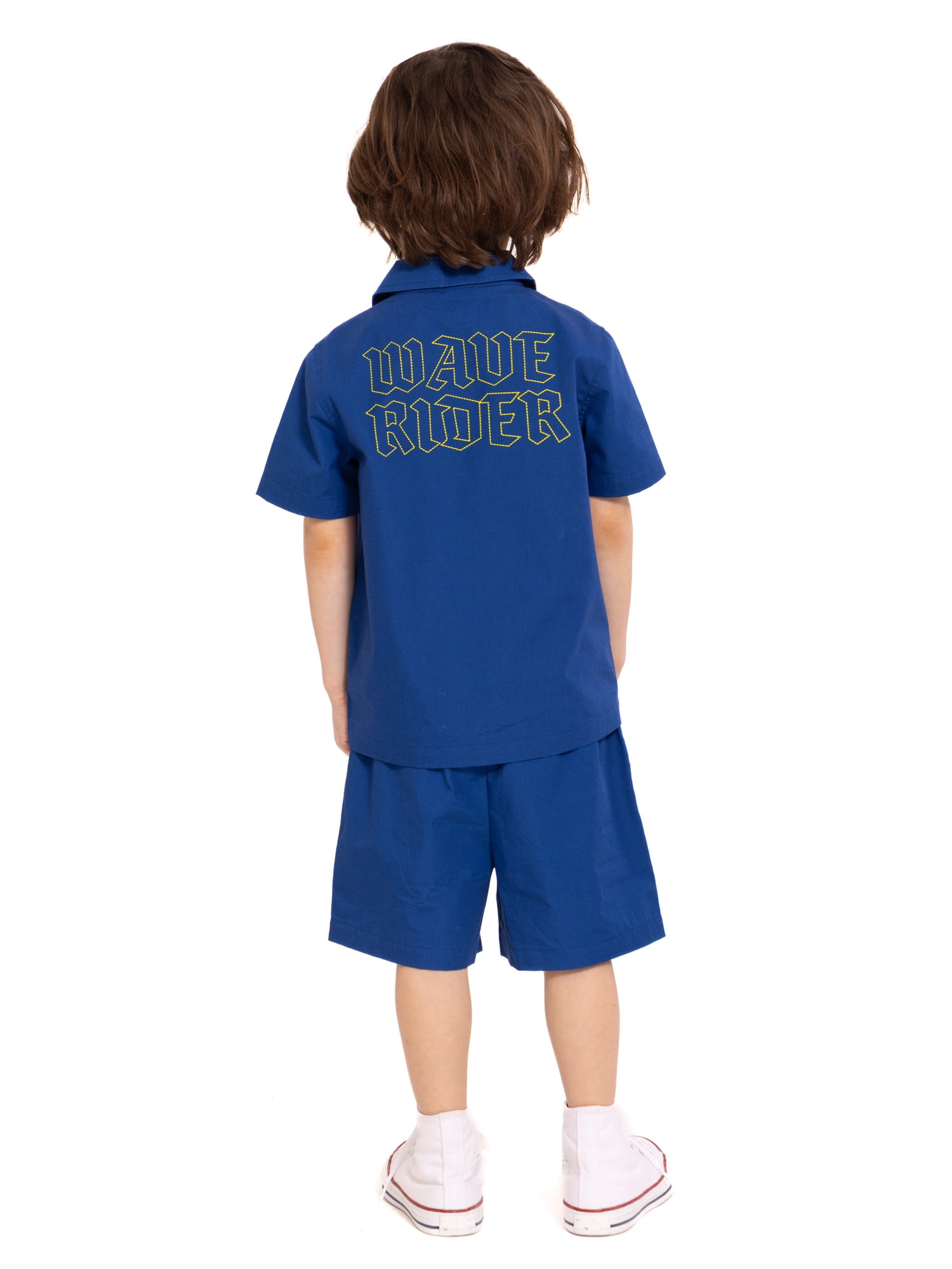 Wonder Nation Toddler Boys Short Sleeve Button Shirt and Matching Shorts Set, 2-Piece, Sizes 12M-5T