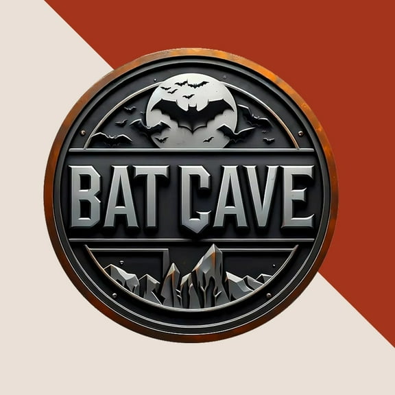 HELLOYOUNG Vintage 'Bat Cave' Metal Sign – Elevate Outdoor Spaces: Yards, Porches, Garages & Cafés