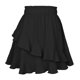 thumbnail image 4 of 2025 Falda corta lisa con volantes irregulares y cintura alta para mujer, estilo informal de verano, 4 of 4
