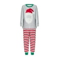 thumbnail image 1 of Gureui Matching Family Christmas Pajamas,Long Sleeve Crew Neck Beard Man with Christmas Hat Print T-shirt Tops + Striped Pants/Jumpsuit Sleepwear, 1 of 9
