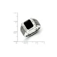 thumbnail image 4 of Mens Black Onyx Ring with Accent Diamonds in Black Rhodium Plated Sterling Silver, 4 of 5