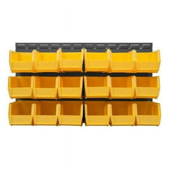 Durham LPW-34.5X20-95 34.5 x 20 in. Wall Mountable 16 Gauge Louvered Panel Rack with Hook-on-Bins - Gray