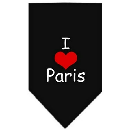 Black Pet Screen - Mirage 66-36 LGBK I Heart Paris Screen Print Pet Bandana Black Large