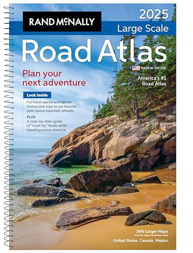 Pre-Owned Rand McNally Road Atlas Large Scale 2025: United States, Canada, Mexico (Rand McNally Large Scale Road Atlas USA), 9780528027598, 052802759X, Paperback,