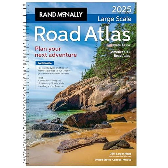Pre-Owned Rand McNally Road Atlas Large Scale 2025: United States, Canada, Mexico (Rand McNally Large Scale Road Atlas USA), 9780528027598, 052802759X, Paperback,