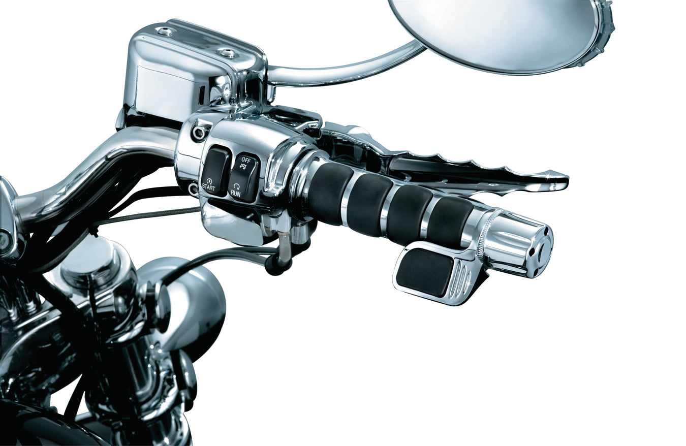 2014-19 Harley-Davidson Motorcycles 1 Pair Chrome Kuryakyn 6227 Premium ISO Handlebar Grips for Electronic Throttle Control 