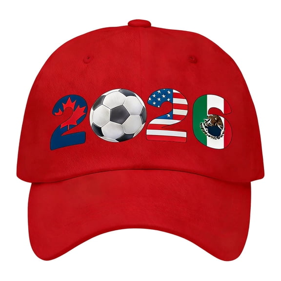 2026 Soccer Cap Sports Fan Baseball Hat USA CAN MEX Washed Cotton Unstructured Sun Protection Outdoor Gear