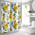 thumbnail image 4 of Cortina de ducha con estampado de flores de tinta para baño, con separación de humedad y secado rápido, impresión digital, impermeable., 4 of 6